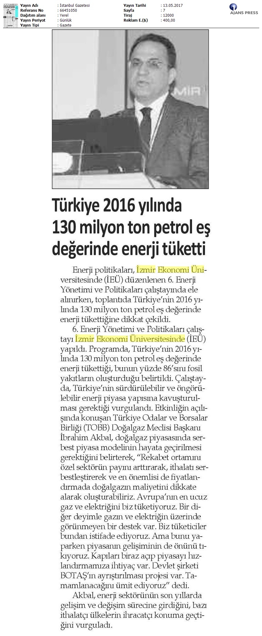 Türkiye 130 Milyon ton petrole eş değer enerji tüketti