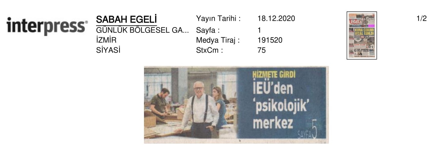 İzmir Ekonomi’den ‘psikolojik’ merkez