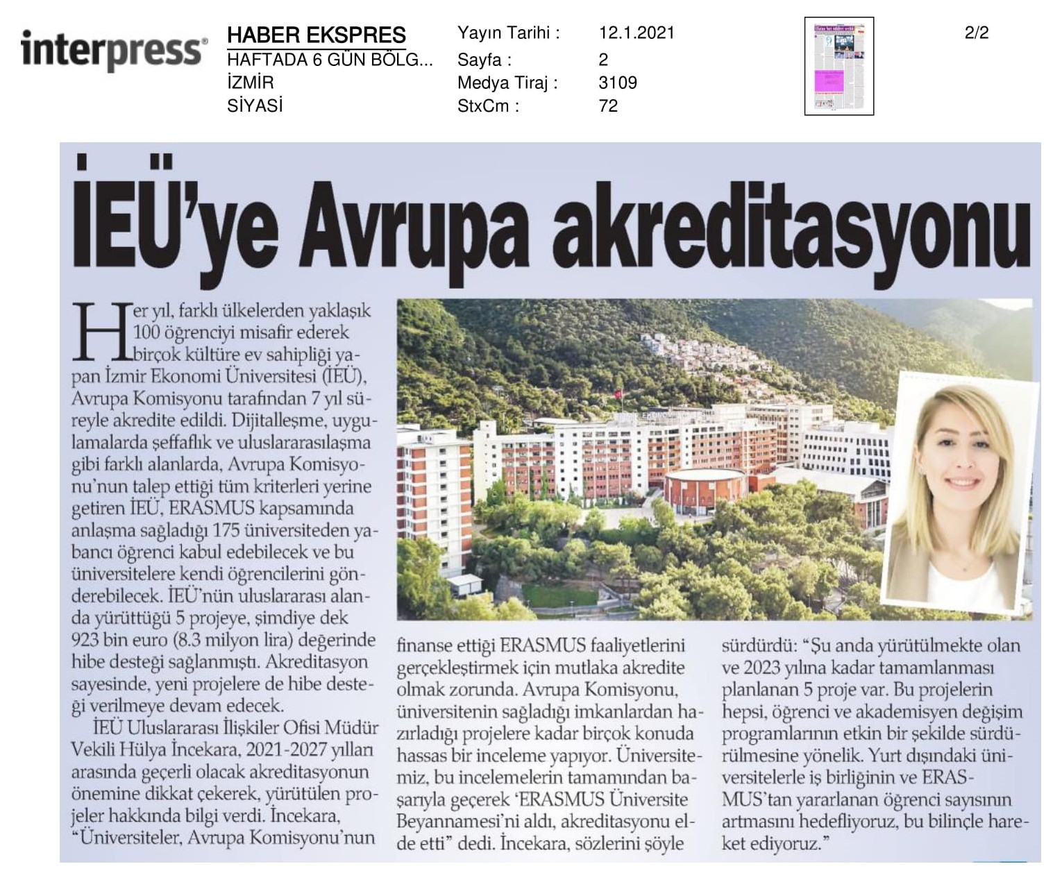 İzmir Ekonomi’ye ‘Avrupa’ akreditasyonu