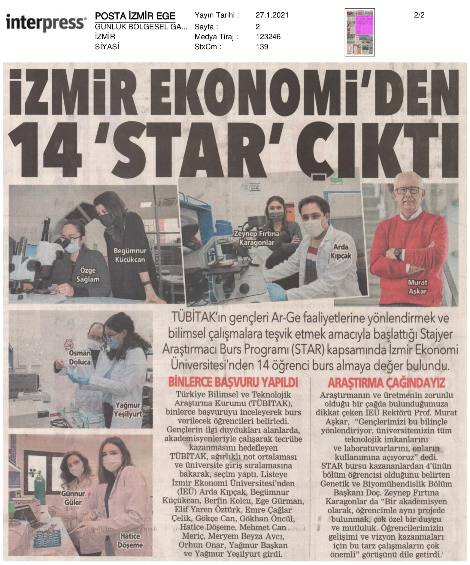İzmir Ekonomi’nin ‘Star’ları
