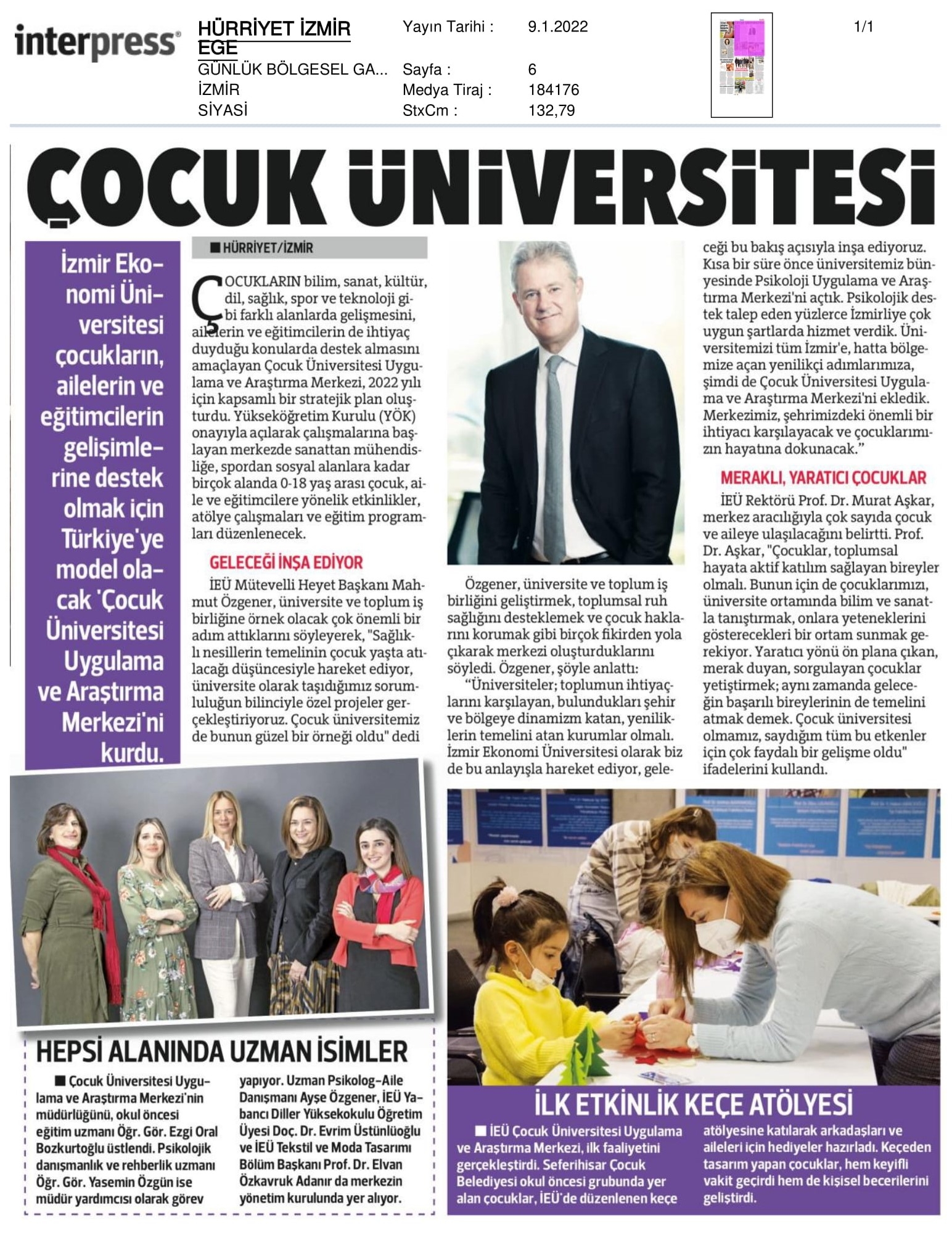 İzmir’e ‘çocuk’ üniversitesi