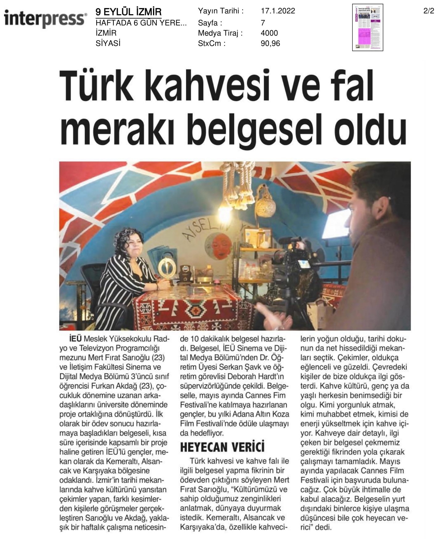 ‘Türk kahvesi’ ve ‘fal merakı’ belgesel oldu