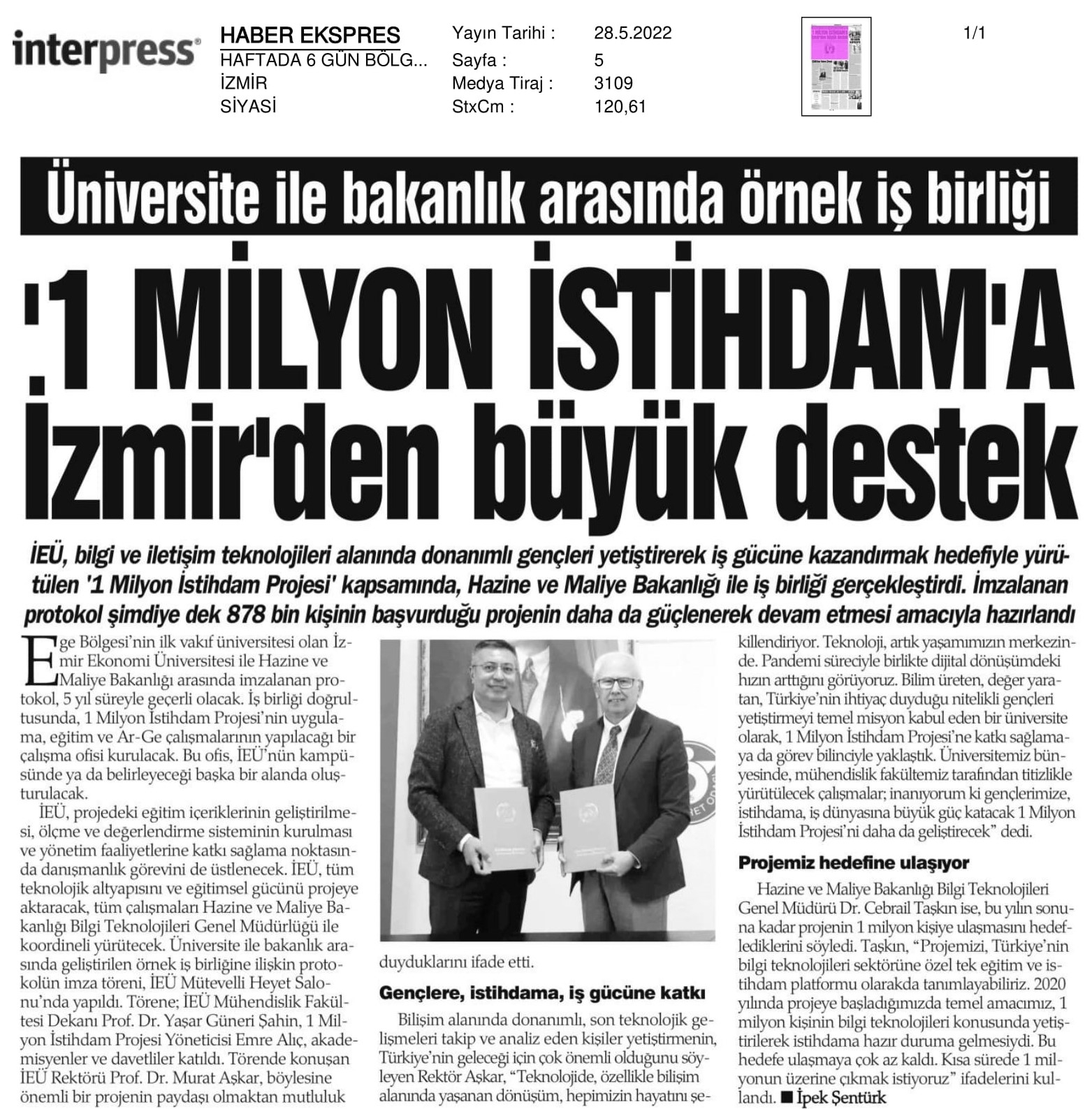 ‘1 milyon istihdama’ İzmir’den büyük destek