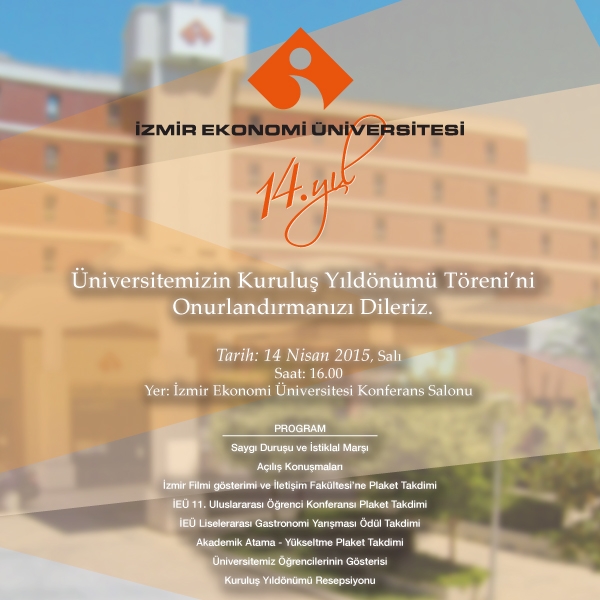 14th Anniversary of the Establishment of Izmir Iniversity of Economics 