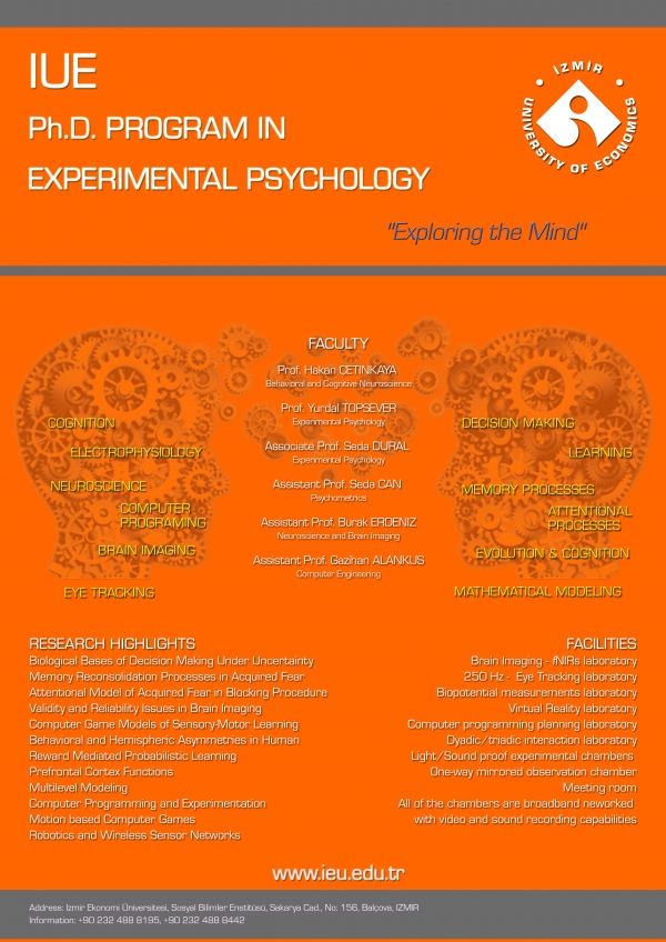 EXPERIMENTAL PSYCHOLOGY PhD PROGRAM ANNOUNCEMENT