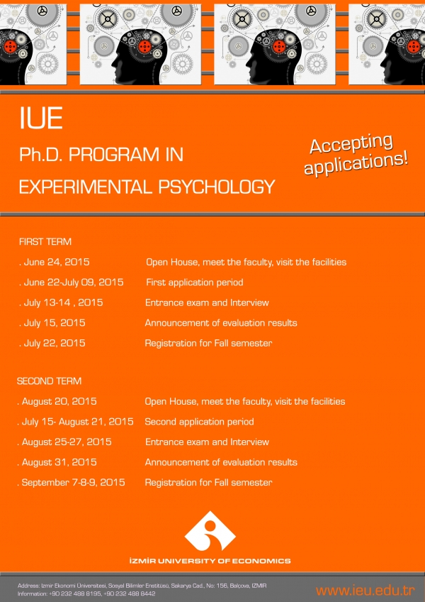 EXPERIMENTAL PSYCHOLOGY PhD PROGRAM ANNOUNCEMENT
