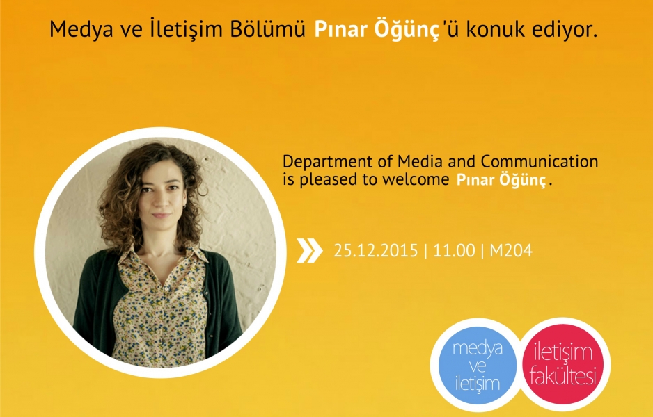 We are hosting a seminar with Pınar Öğünç