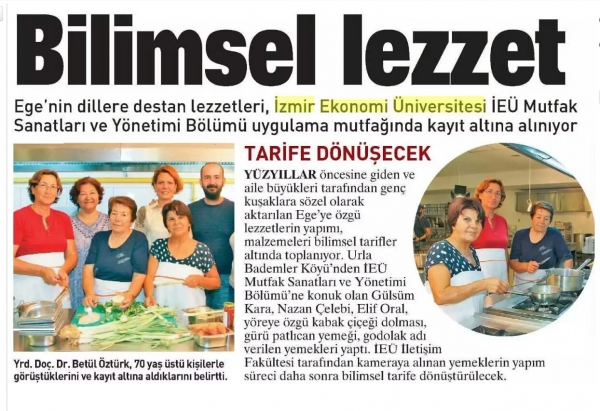 İEÜ Urla mutfak kültürünü belgeliyor
