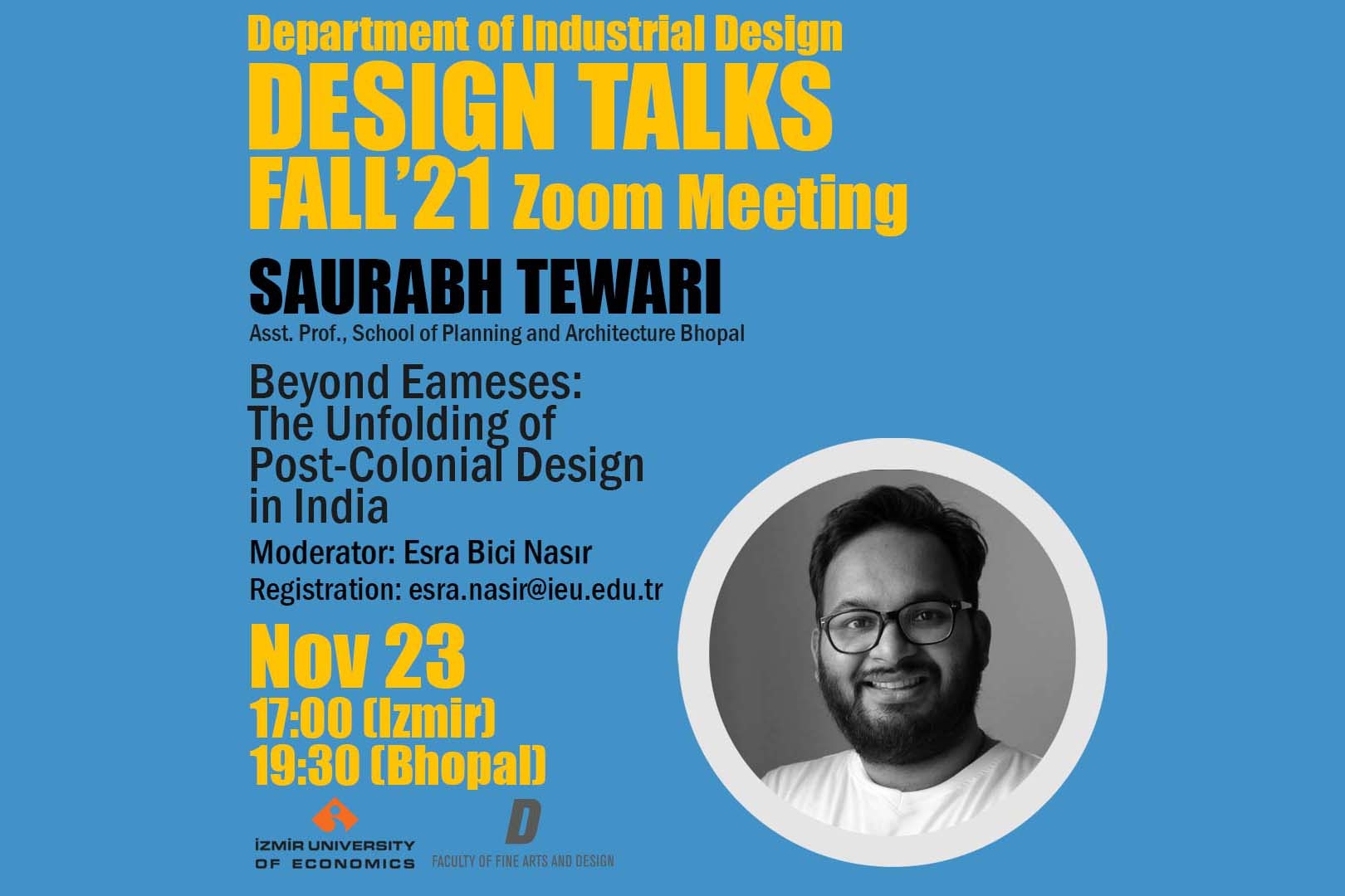 Tasarım Konuşmaları Güz '21, Dr. Saurabh Tewari ile devam ediyor 