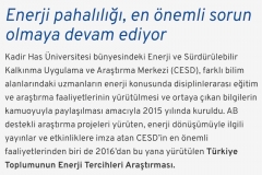 Enerji ve Sürdürülebilir Kalkınma Uygulama ve Araştırma Merkezi (CESD) tarafından yürütülen Türkiye Toplumunun Enerji Tercihleri Araştırması’nın 2021 sonuçları açıklandı