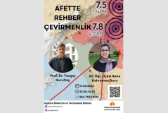 As part of the seminar series at the Department of English Translation and Interpreting, İzmir University of Economics (IUE) hosted Prof. Turgay Kurultay and Asst. Prof. Rana Kahraman Duru to give a speech about “Emergency and Disaster Interpreting”.