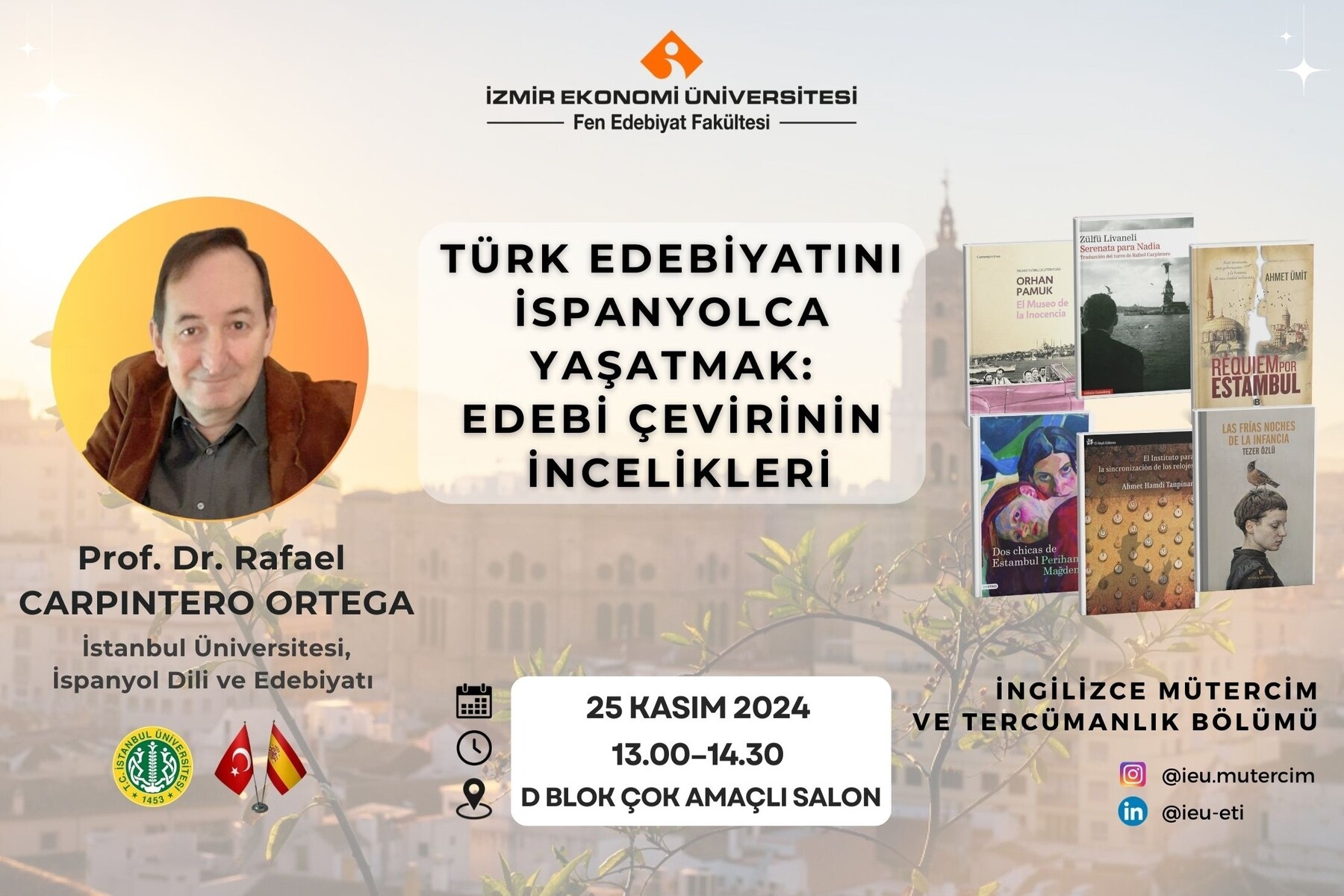 "Reviving Turkish Literature in Spanish" with Prof. Rafael Carpintero Ortega