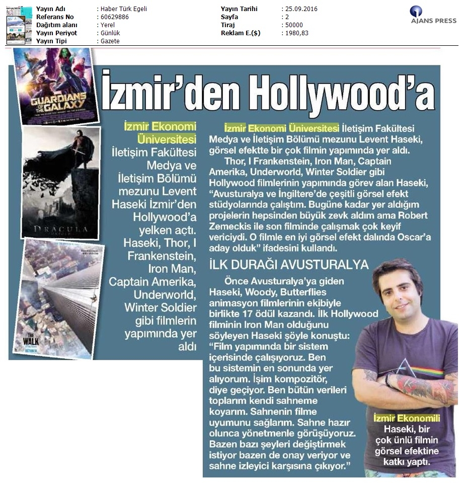 İzmir'den Hollywood'a 