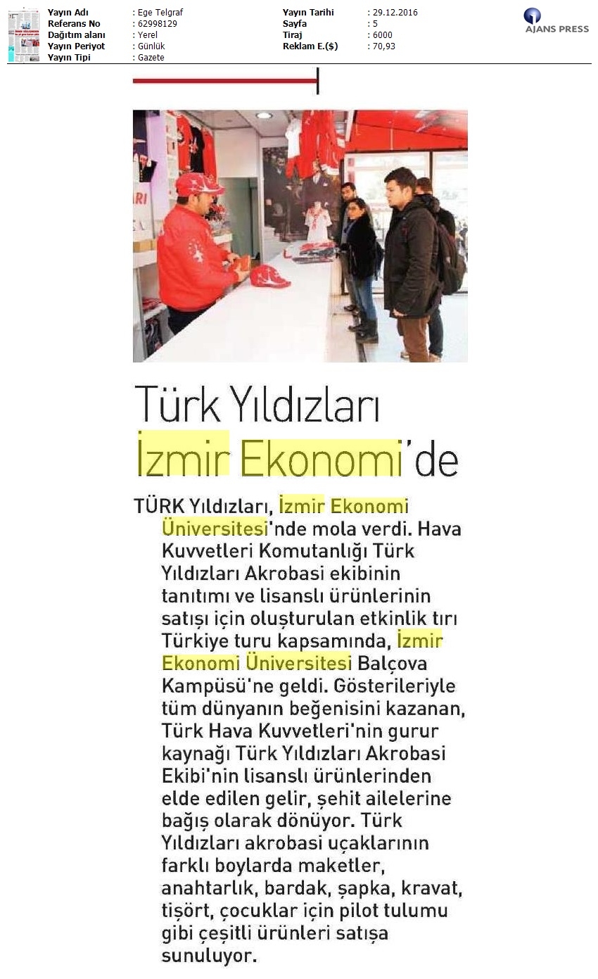 Türk Yıldızları, İzmir Ekonomi'de