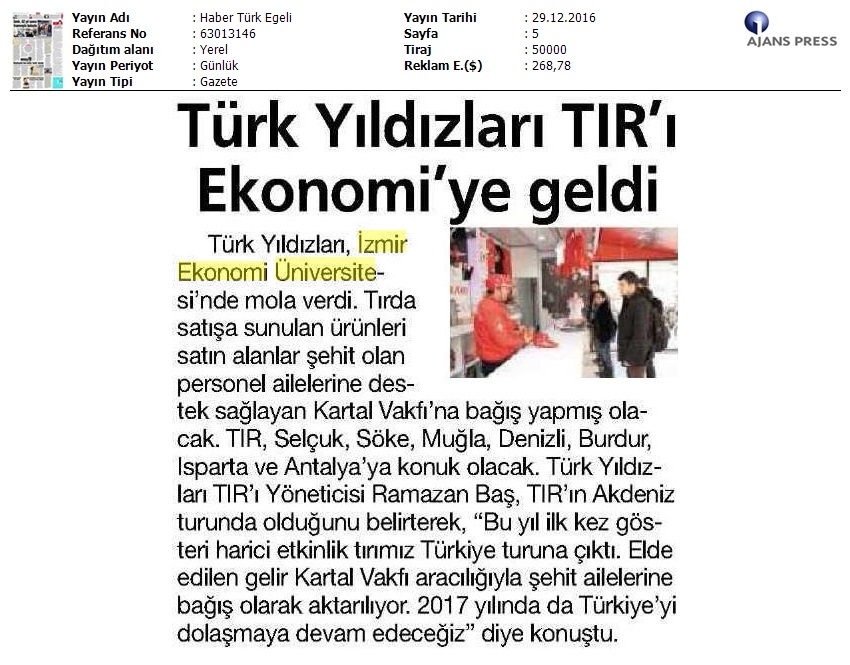 Türk Yıldızları Tır'ı Ekonomiye geldi