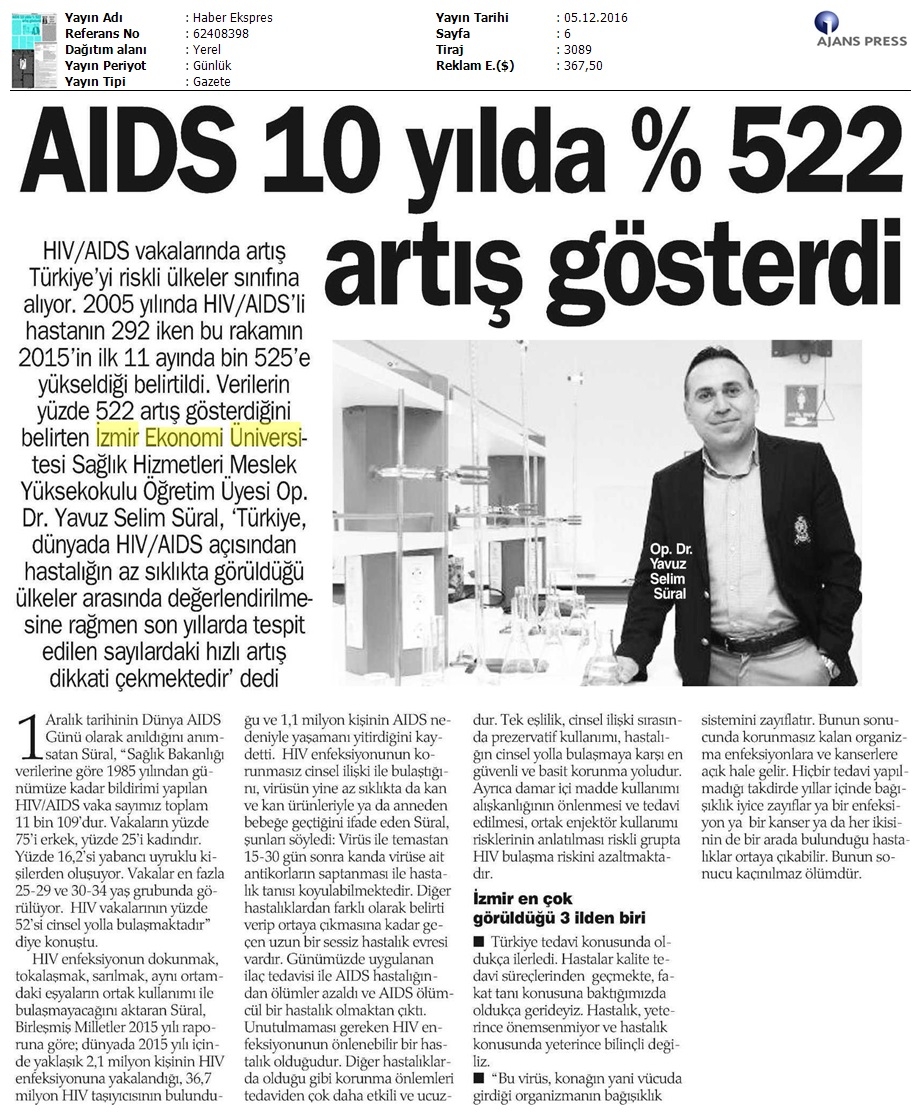 AIDS 10 yılda %522 artış gösterdi