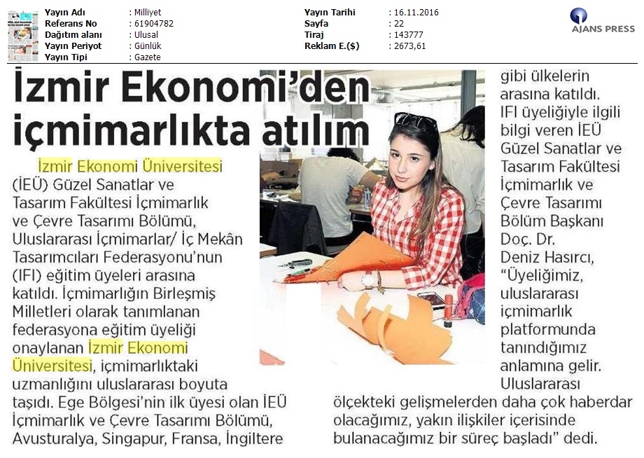 İzmir Ekonomi'den içmimarlıkta atılım