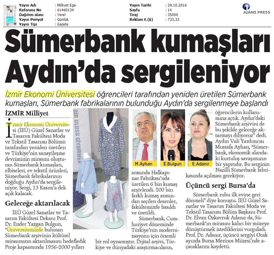 Sümerbank kumaşları Aydın'da sergileniyor