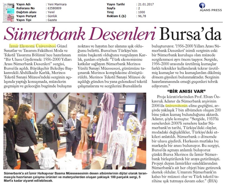 Sümerbank desenleri Bursa'da