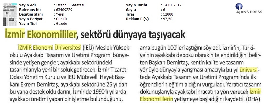 İzmir Ekonomililer, sektörü dünyaya taşıyacak