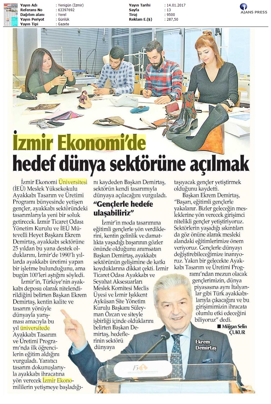 İzmir Ekonomi'de hedef dünya sektörüne açılmak