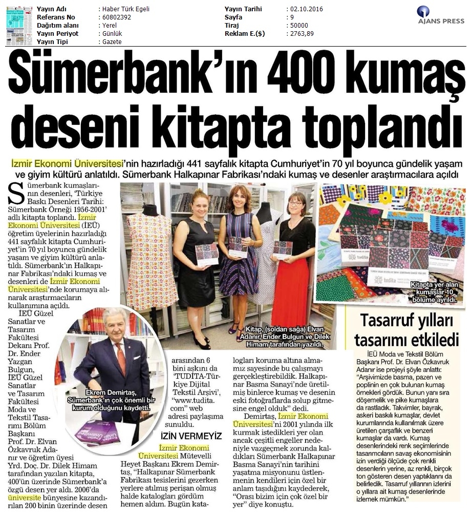 Sümerbank'ın 400 kumaş deseni kitapta toplandı