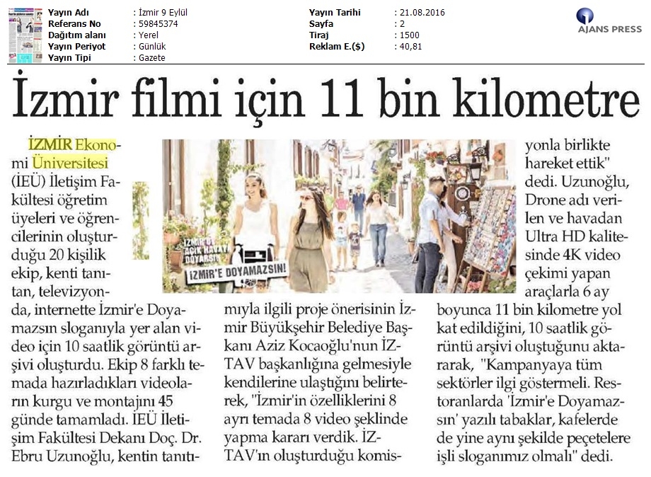 İzmir filmi için 11 bin kilometre
