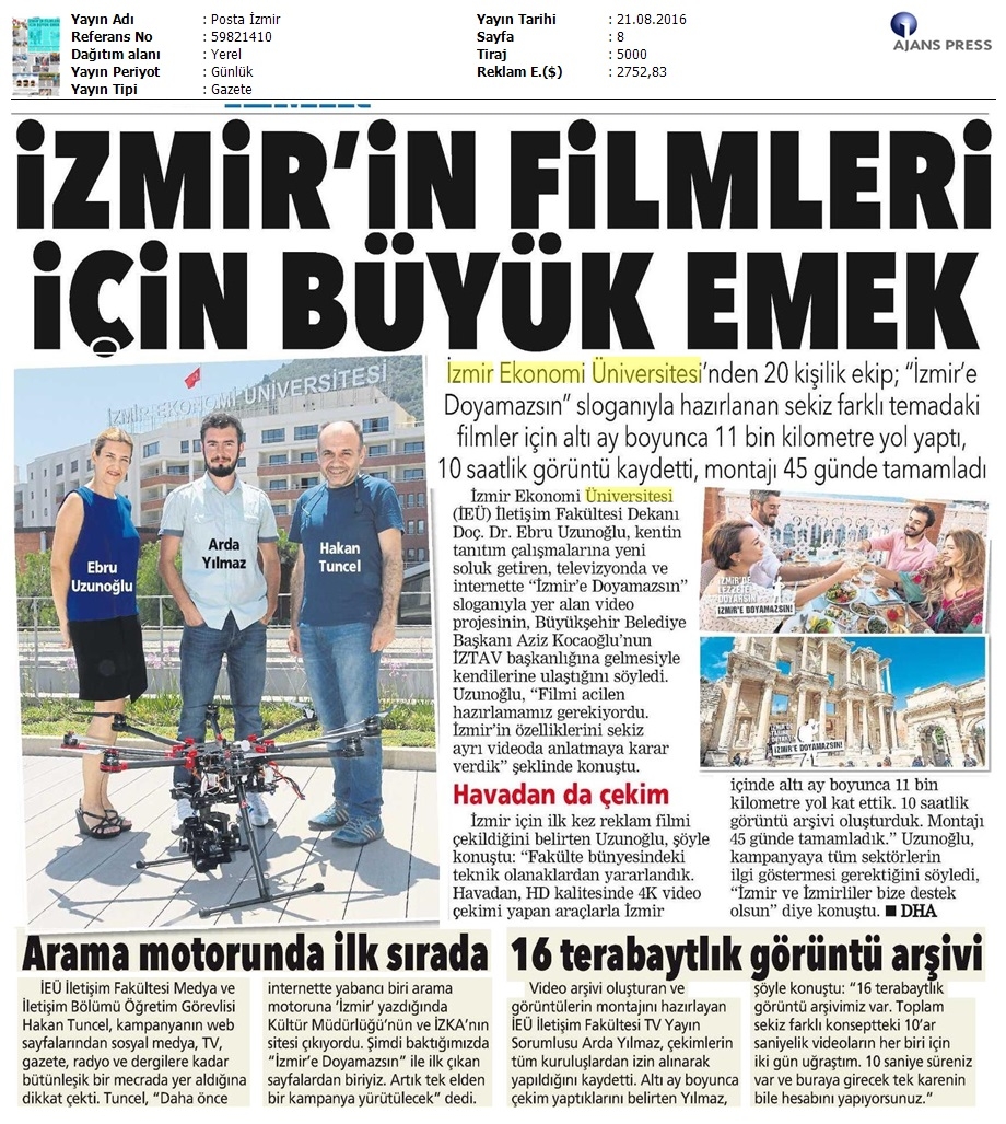 İzmir'in filmleri için büyük emek