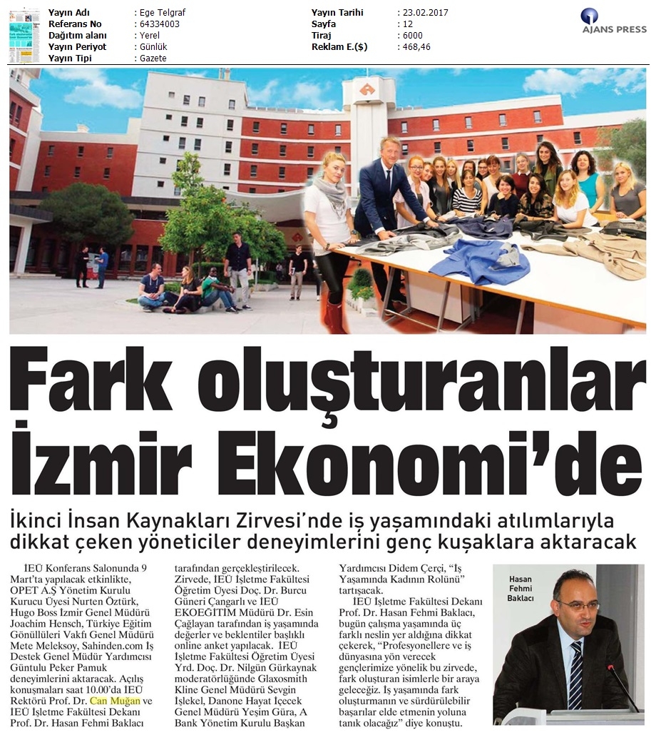 Fark Oluşturanlar İzmir Ekonomi'de