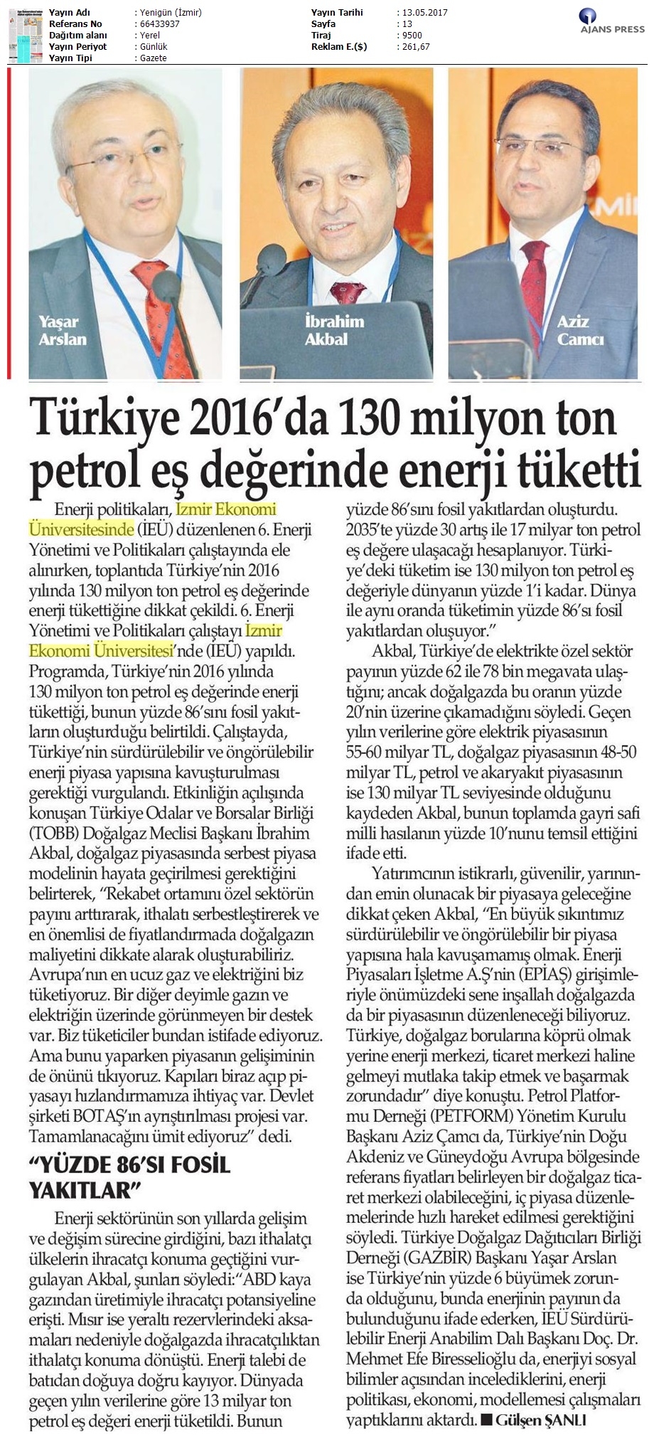 Türkiye 130 Milyon ton petrole eş değer enerji tüketti