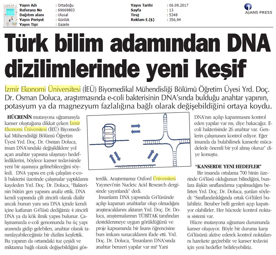 Türk bilim adamından DNA dizilimlerinde yeni keşif