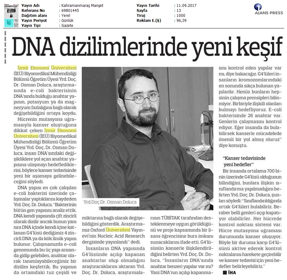 DNA dizilimlerinde yeni keşif