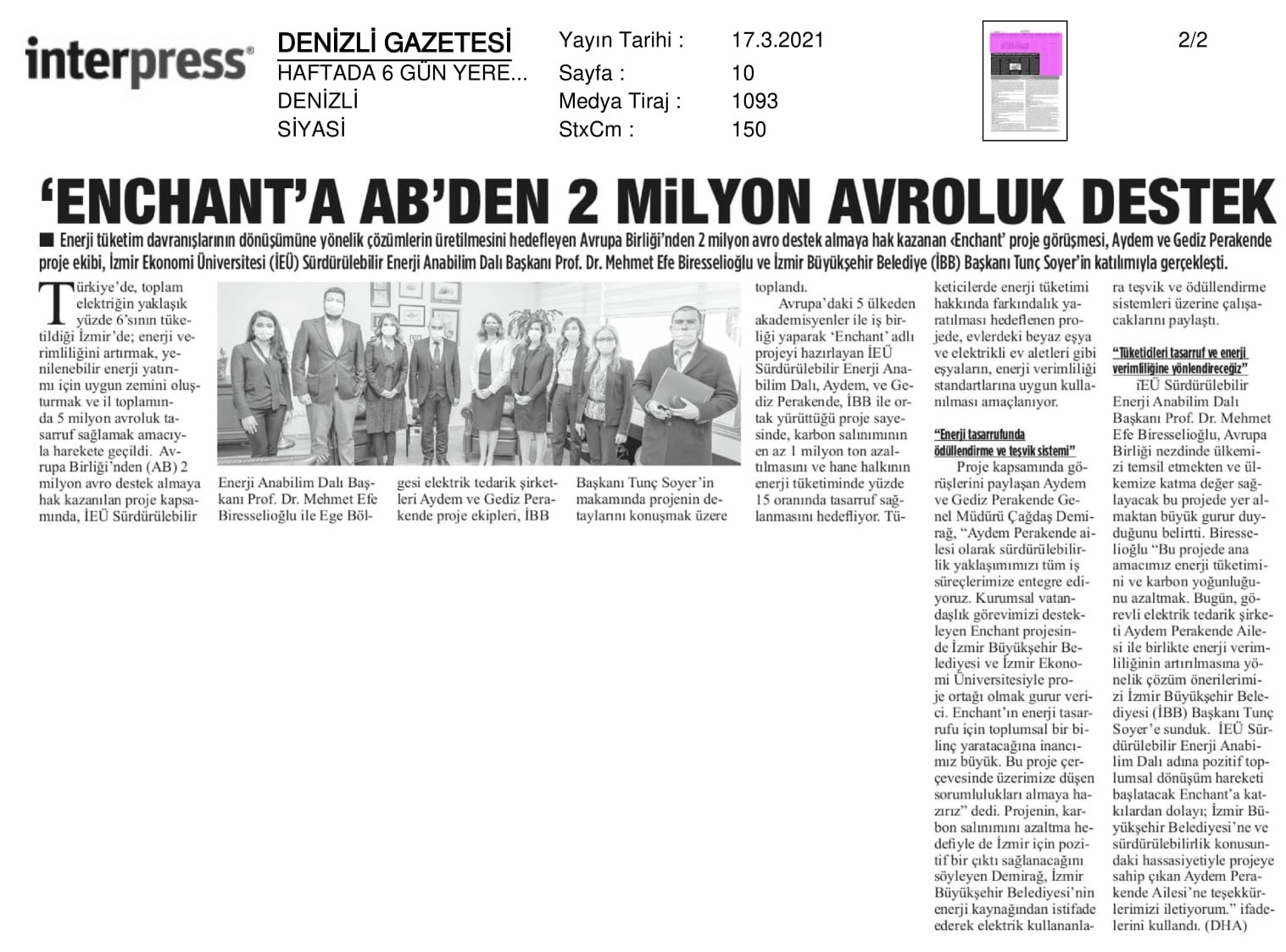 İzmir'de '44 milyon liralık' tasarruf projesi