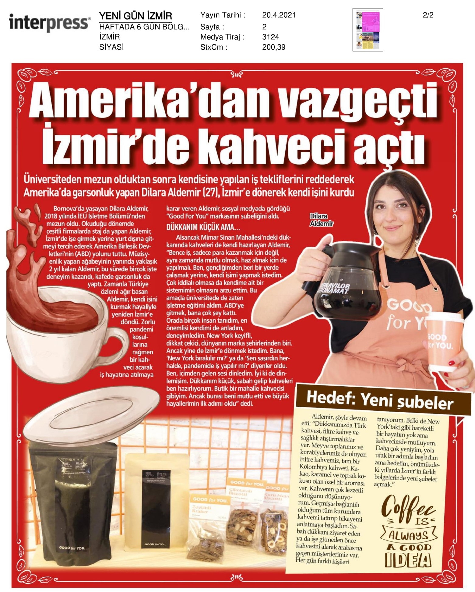Amerika’dan vazgeçti, İzmir’de kahveci açtı