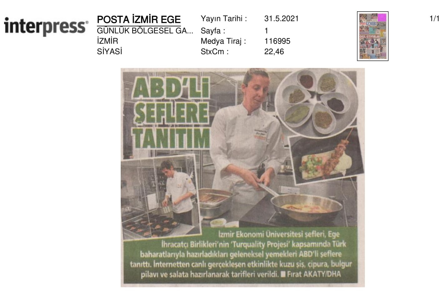 ABD’ye canlı yayında ‘Türk mutfağı’ dersi