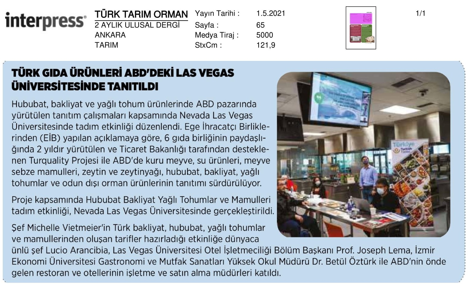 ABD’ye canlı yayında ‘Türk mutfağı’ dersi