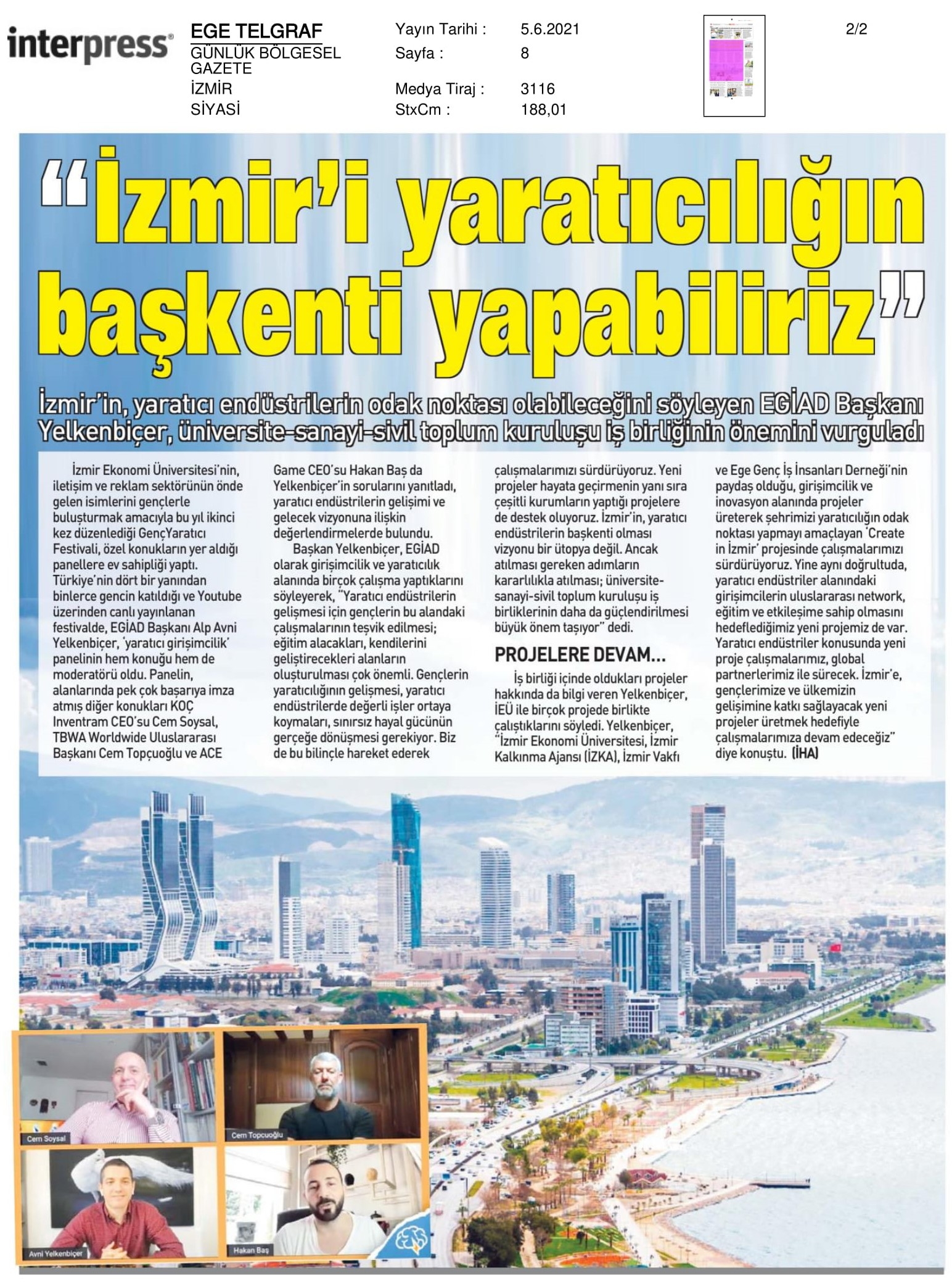 ‘Yaratıcılığın başkenti İzmir’ hedefi hayal değil