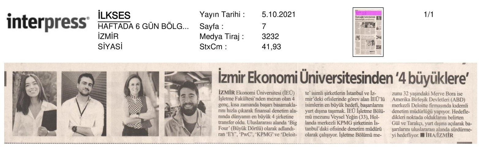 İzmir Ekonomi’den ‘4 Büyüklere’