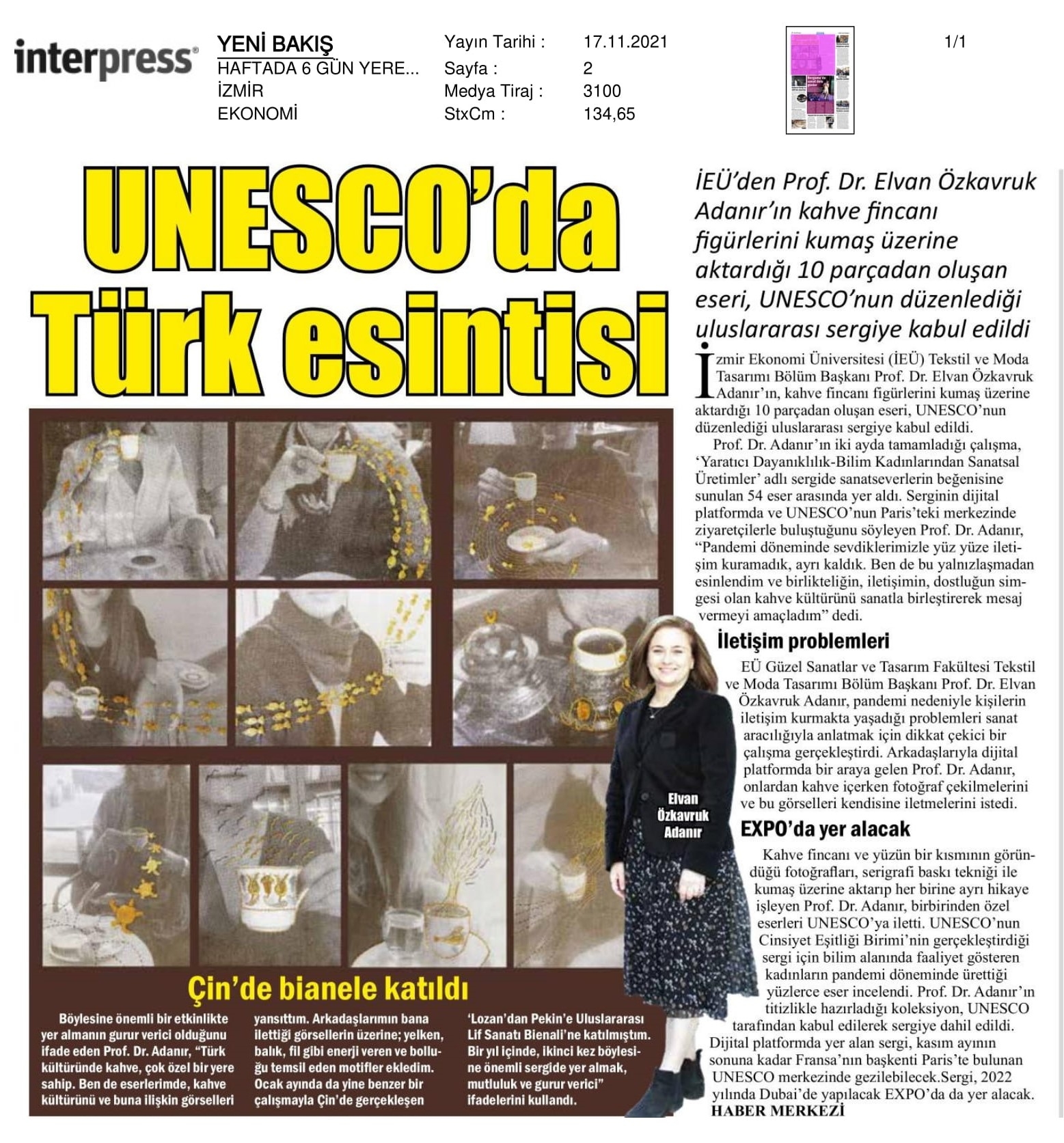 İzmir’de hazırladı, UNESCO’ya ulaştı