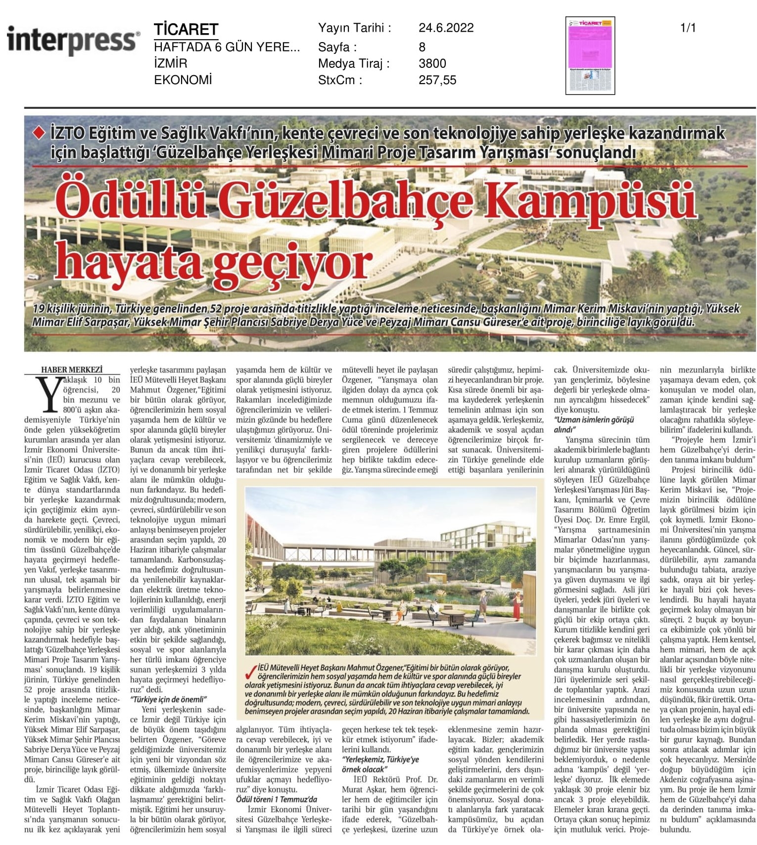 İzmir'in geleceğe açılan kapısı: ‘Güzelbahçe kampüsü’