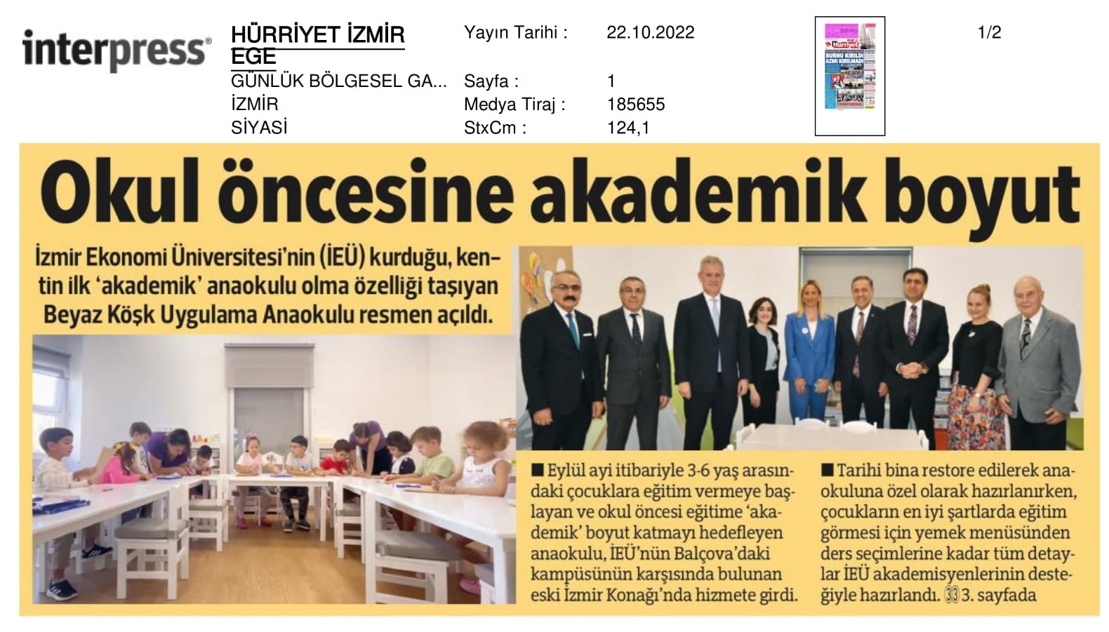 İzmir’in ilk 'akademik' anaokulu açıldı