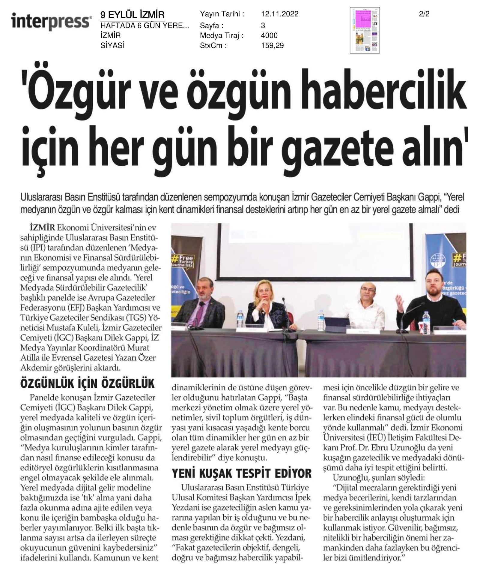 İzmir Ekonomi’de ‘medya’ zirvesi