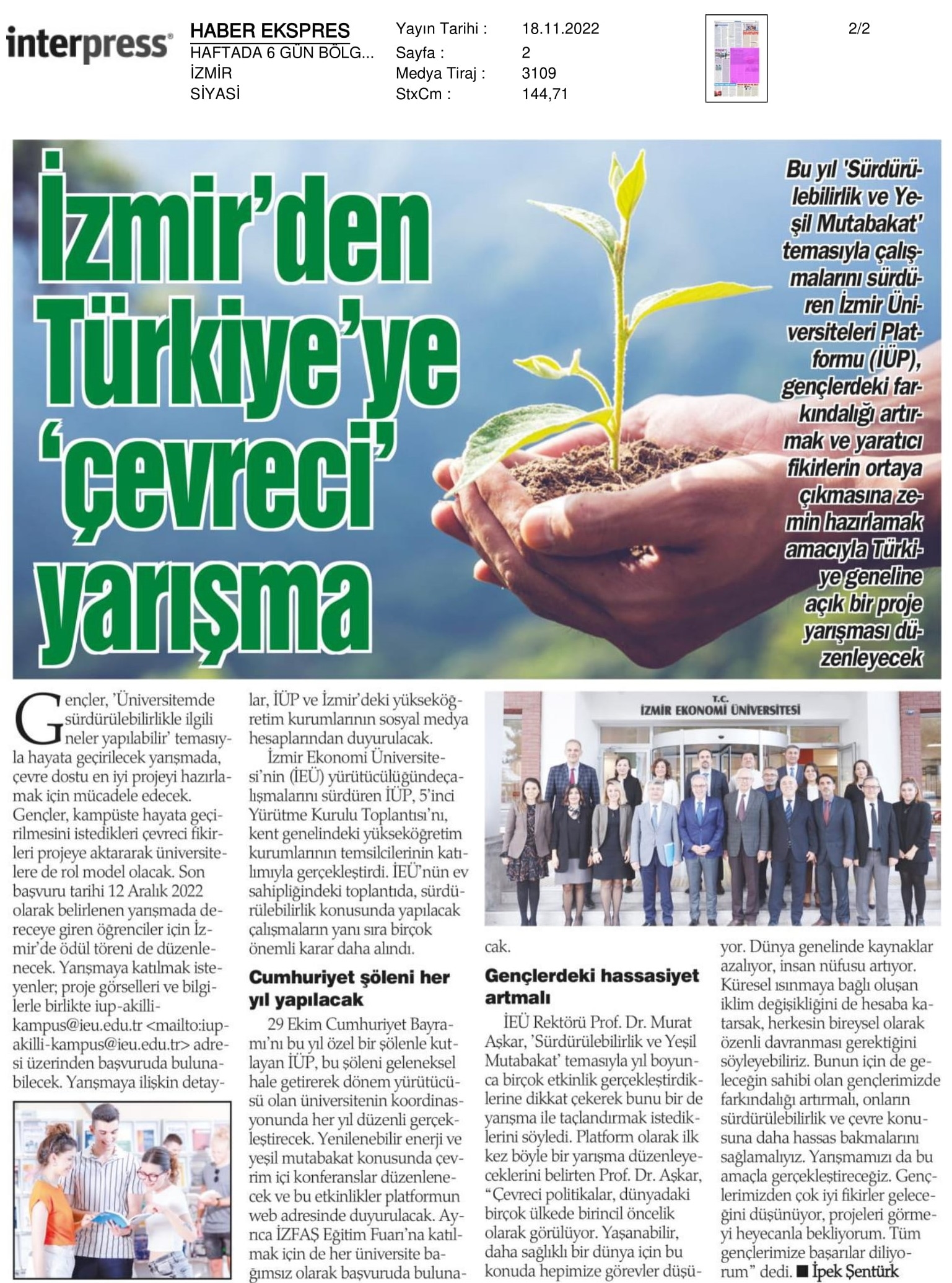 İzmir’den Türkiye’ye ‘çevreci’ yarışma