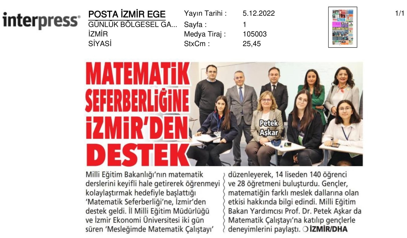 İzmir Ekonomi’de 48 saatlik ‘matematik’ maratonu