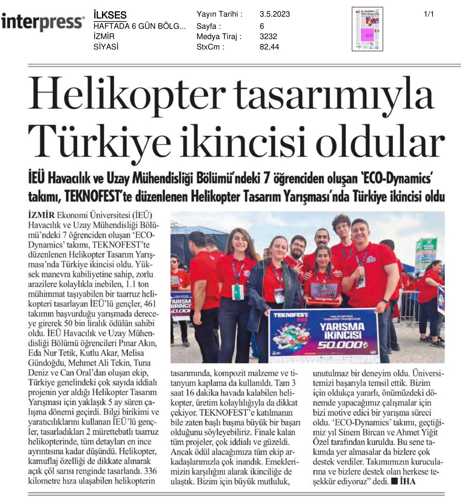 Helikopter Tasarımıyla Türkiye İkincisi Oldular