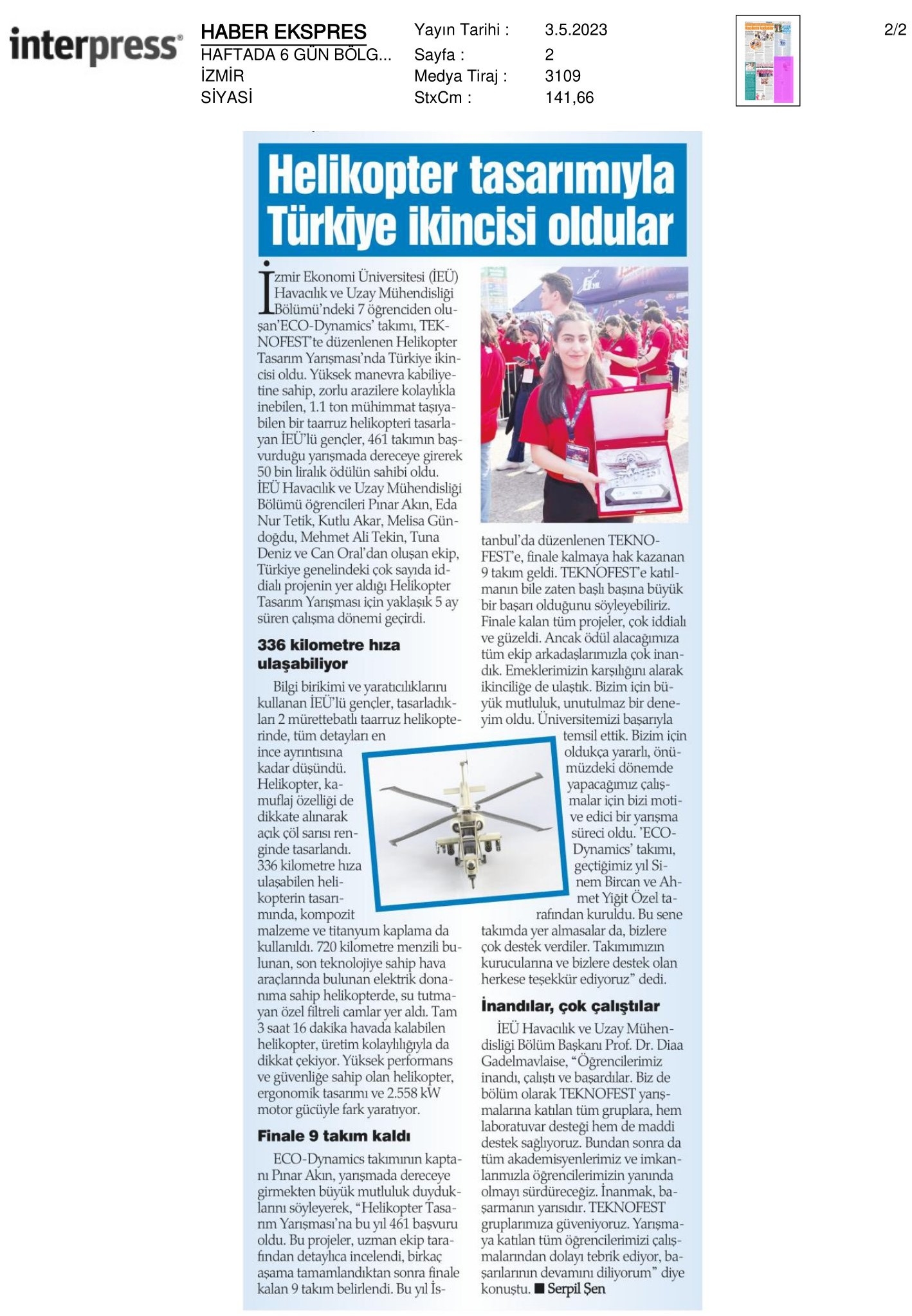 Helikopter Tasarımıyla Türkiye İkincisi Oldular