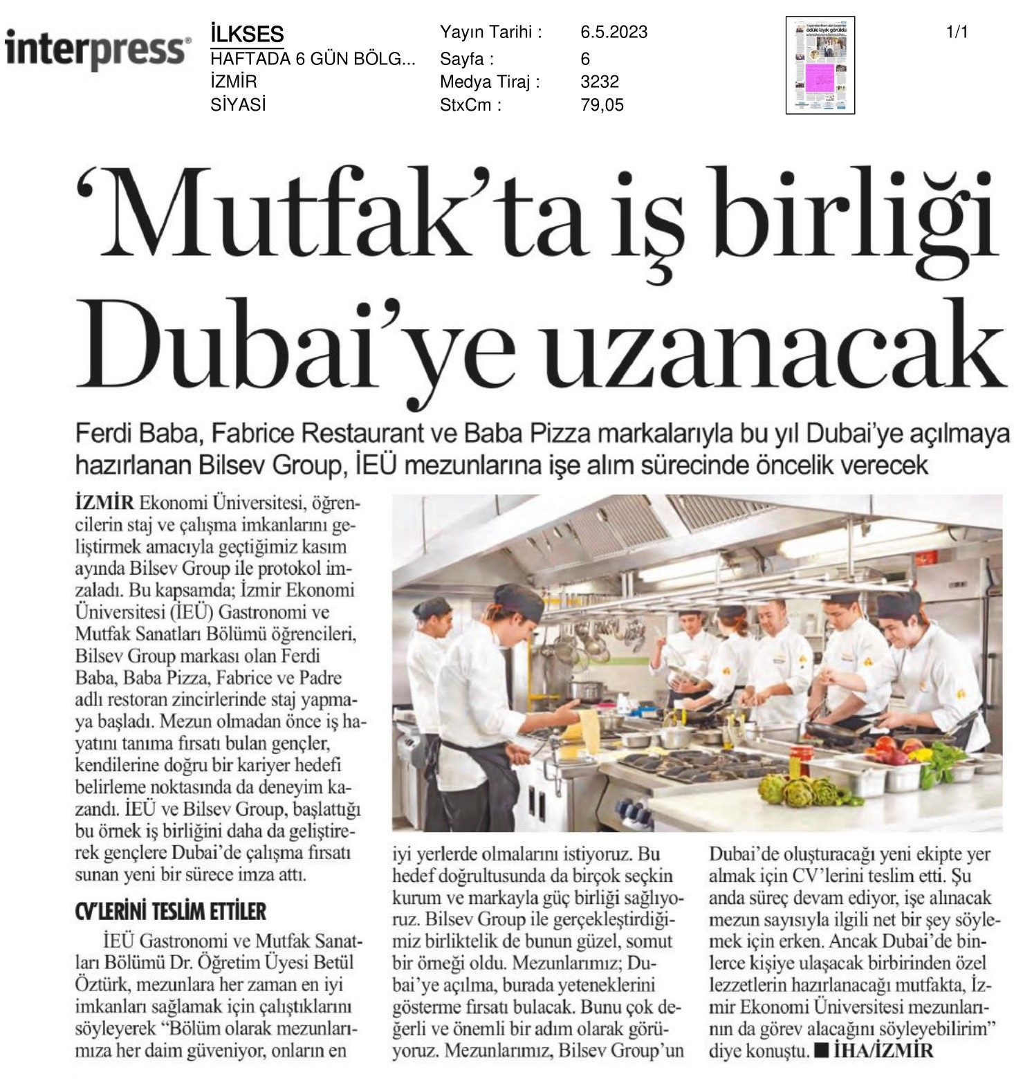 ‘Mutfak'ta Dubai Fırsatı