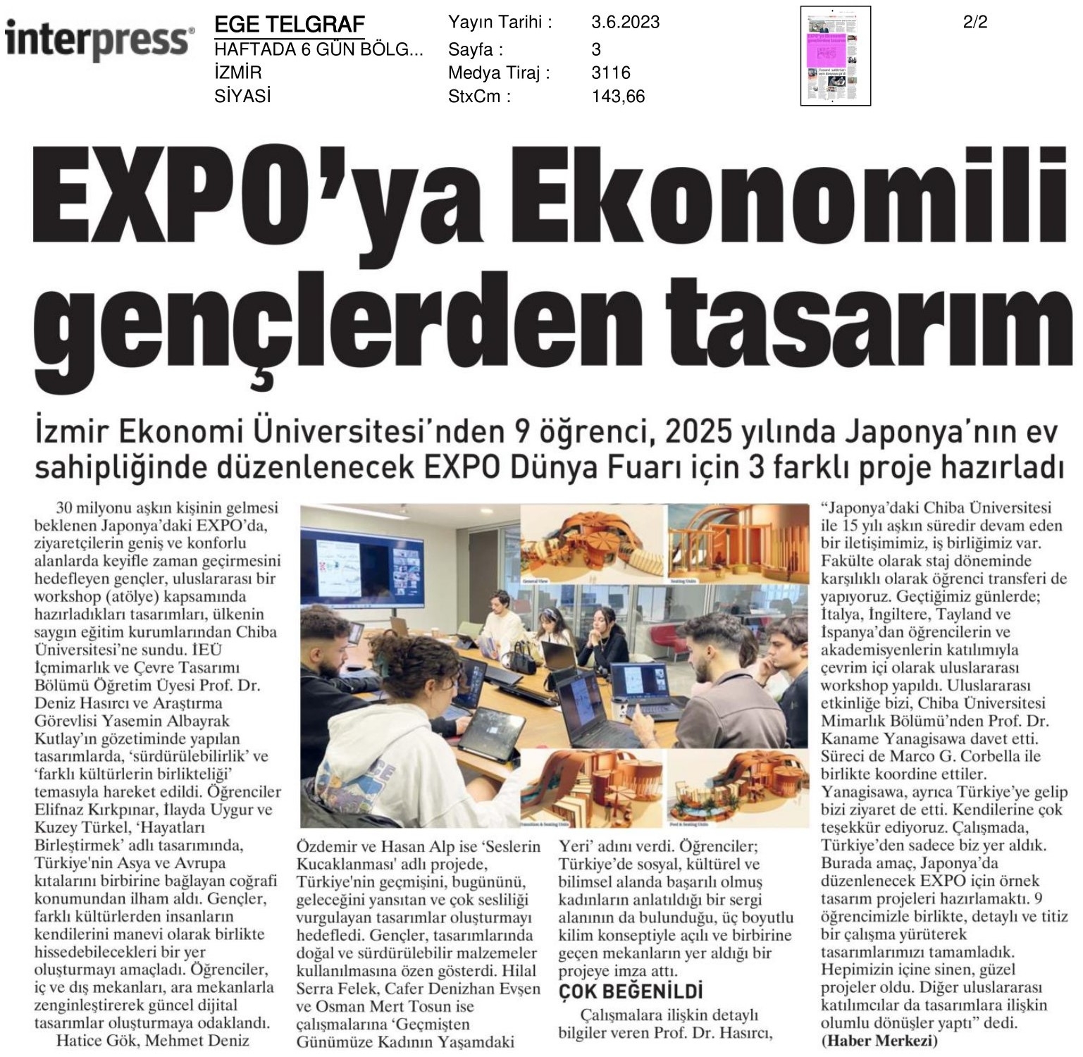 EXPO’ya ‘İzmirli’ tasarım