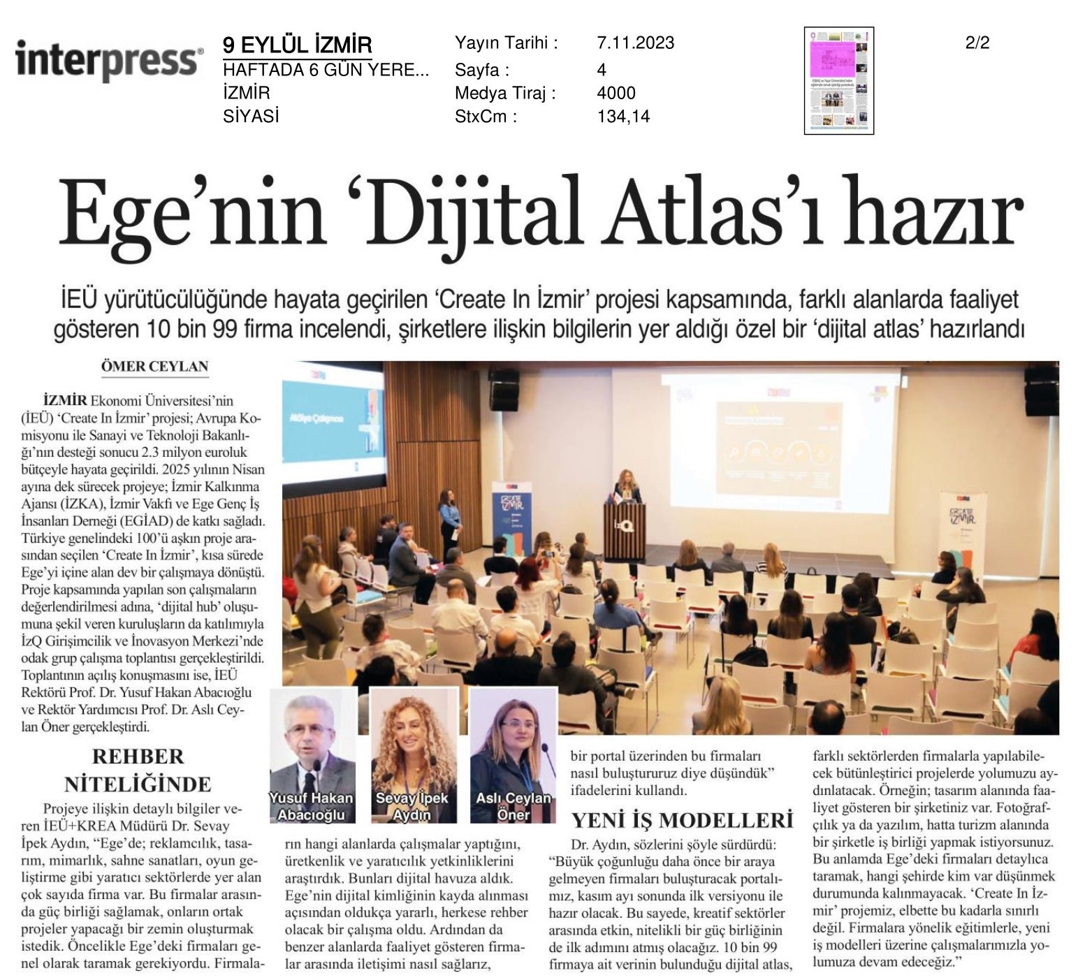 Ege’ye ‘Dijital Atlas’