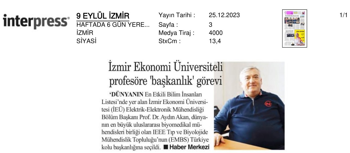 İzmir Ekonomili Profesöre 'Başkanlık' Görevi